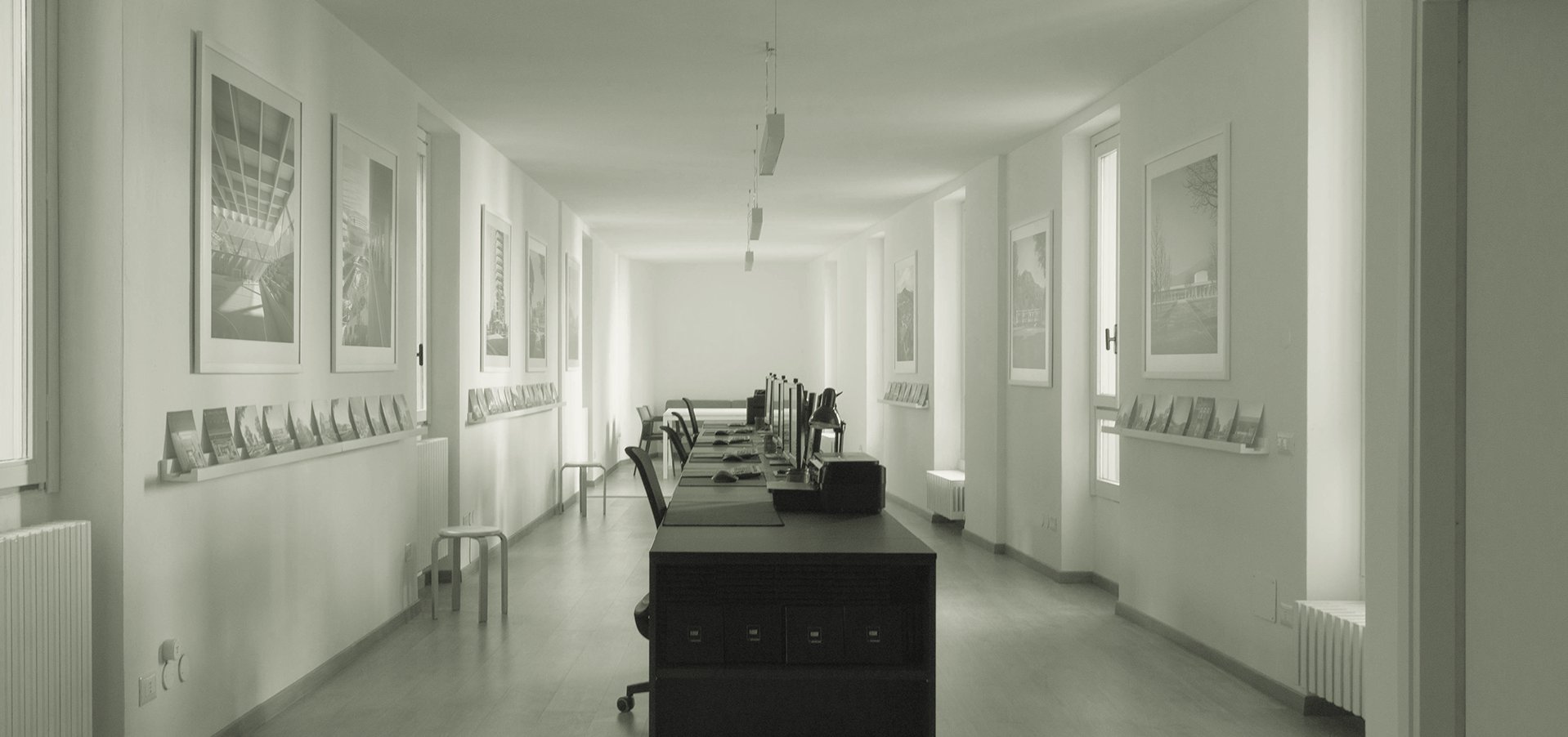 The studio at work